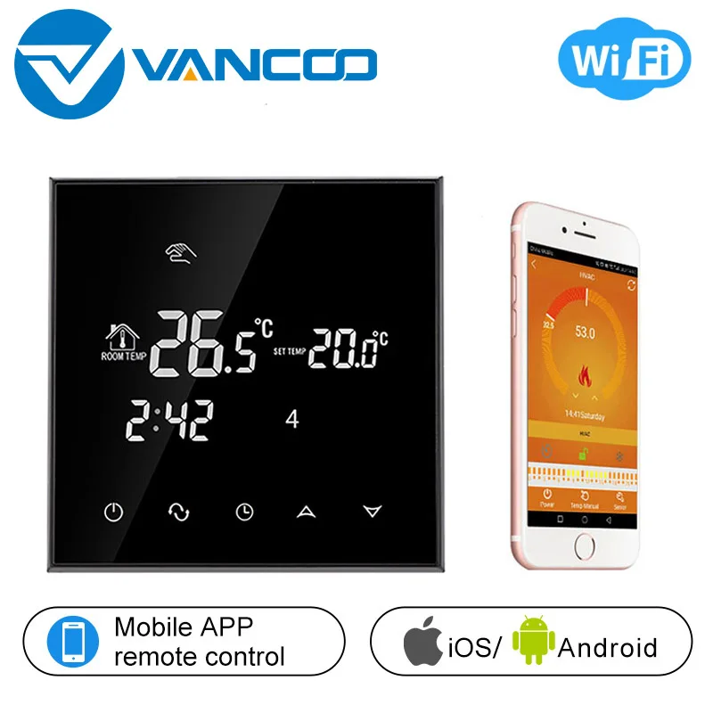 

Vancoo Wifi Smart Thermostat 220V Electric Heating Temperature Controller Thermoregulator Underfloor Heating Work with Alexa