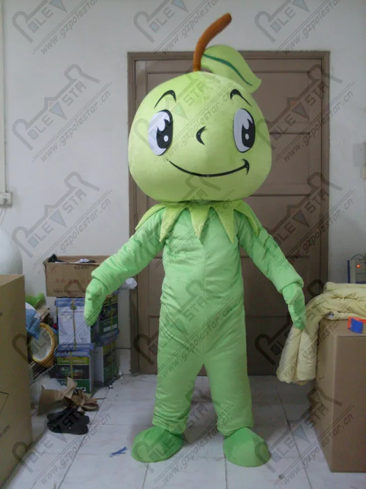 Big Discount  quality green apple mascot costumes cartoon EVA head apple mascot design 