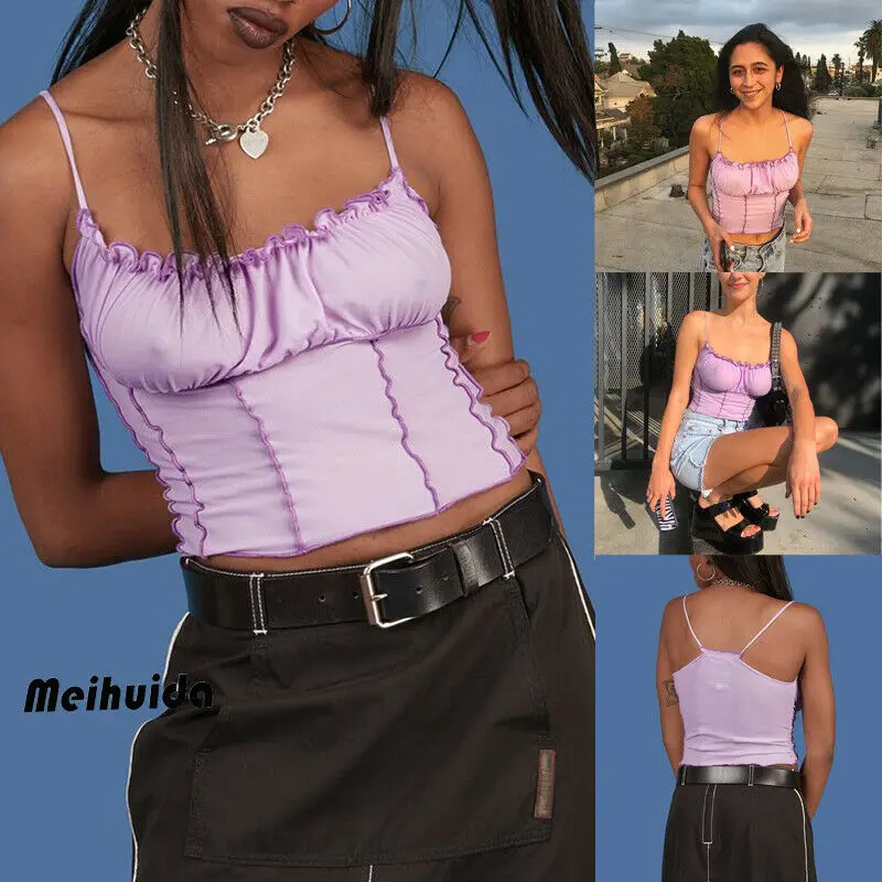 Лидер продаж летний женский фиолетовый жилет модный без рукавов бретелек с