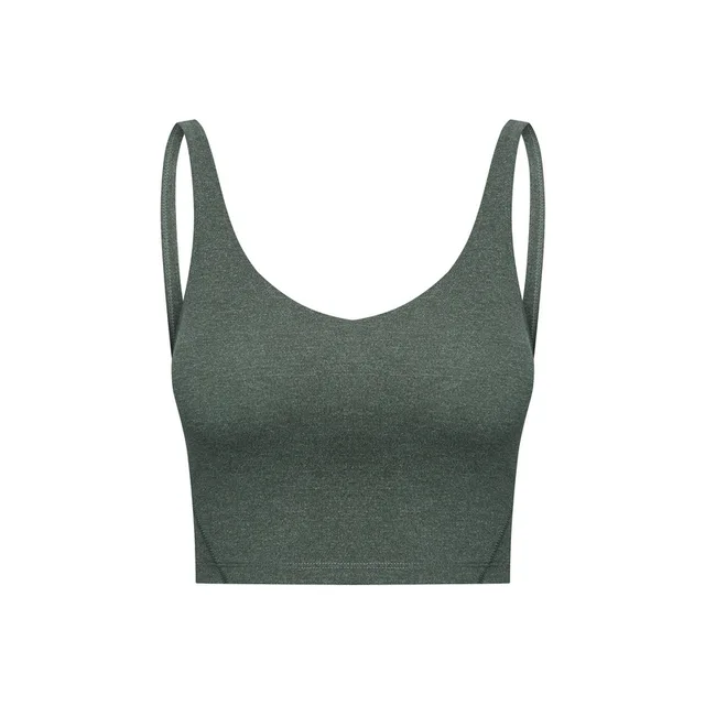 Lulu Fitness Tank Top Women Sports Support Sexy Tight Gym Yoga Vest Buttery Soft Weightless With Removable Chest Pad Custom Logo Bamboo green hemp