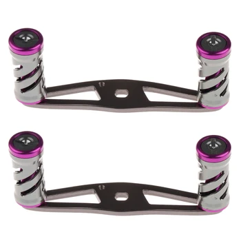 

2Pcs 10cm Purple Fishing Reel Handle Fishing Reel Rocker Baitcasting Reel Handle