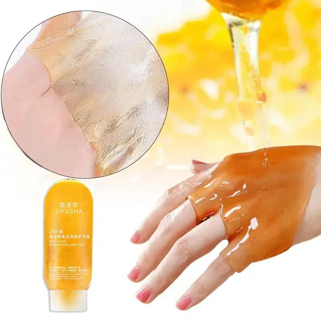 24K Gold Honey Peel Off Hand Wax Whitening Moisturizing Fine Lines Hand Care Exfoliating Calluses Hand