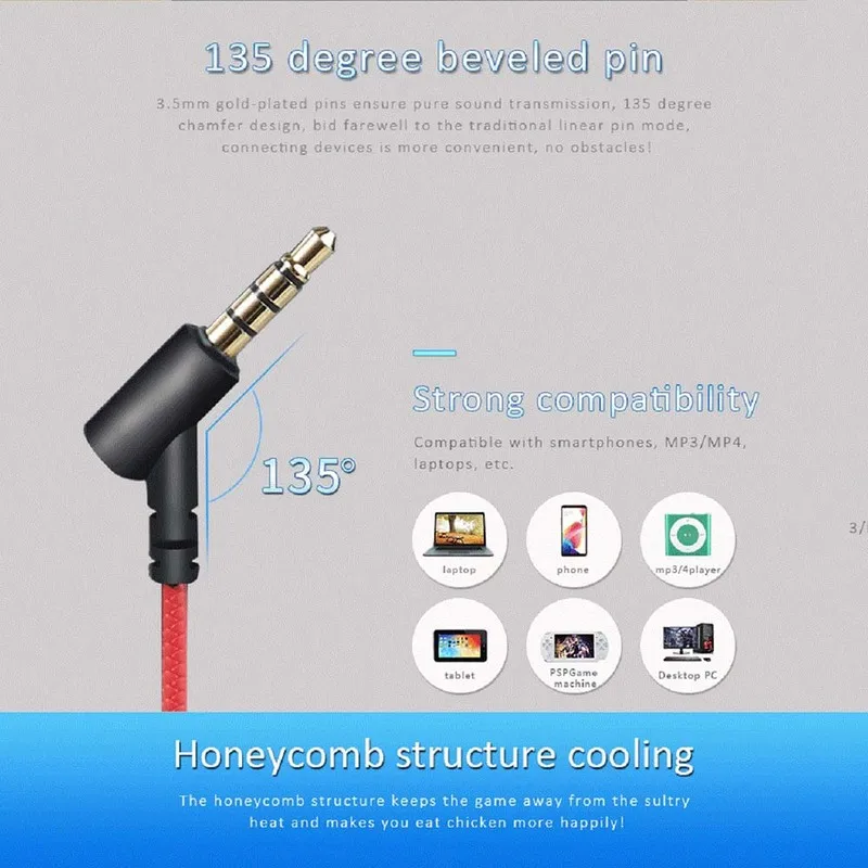 Game Headset Anchor HD Voice Call Computer Earbuds with Detachable Dual Mic 3 5mm Jack Wired Gaming Earphones for PC PS4 Xbox