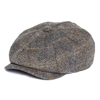 100% Wool Tweed Men's Flat Cap