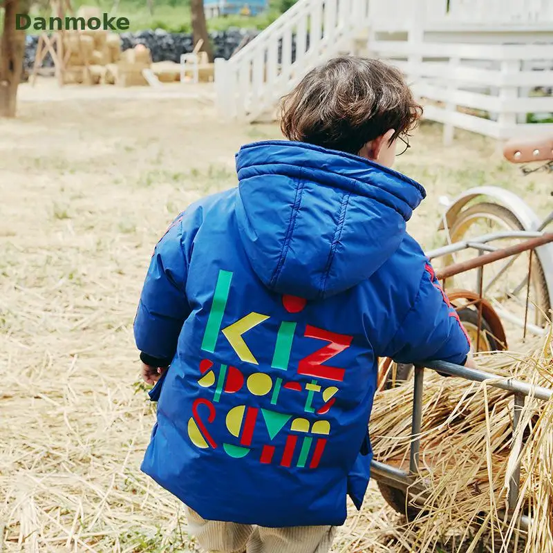 

Danmoke Kids Jacket Winter Boy Parka Down Coats windproof Children Jackets 4-10 Years