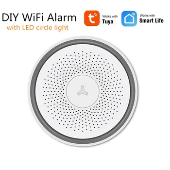Tuya Alarm Alexa WiFi Smart DIY House Security Alarm with APP Google Home Hub Voice Control P2P LED Light IP Camera Monitoring smartyiba app push sms voice monitoring wireless wifi smart home burglar alarm sensor alarm with ip camera wireless siren horn
