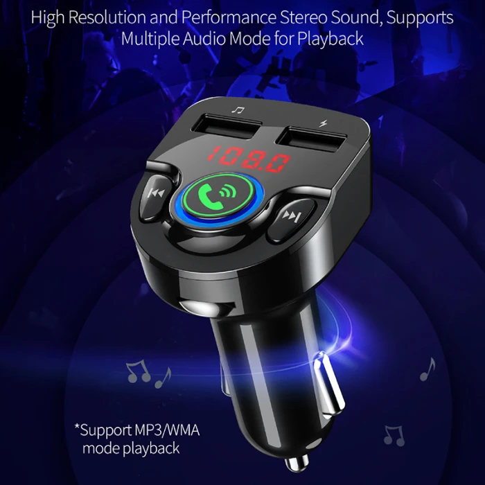 Автомобильный Bluetooth fm-передатчик беспроводной Handsfree автомобильный комплект MP3-плеер двойной USB зарядное устройство OC