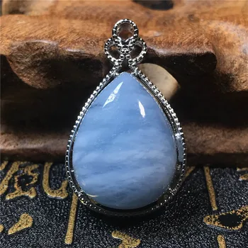 

Natural Blue Aquamarine Pendant For Women Lady Crystal 36x21x11mm Water Drop Beads Natural Stone Necklace Pendant Jewelry AAAAA