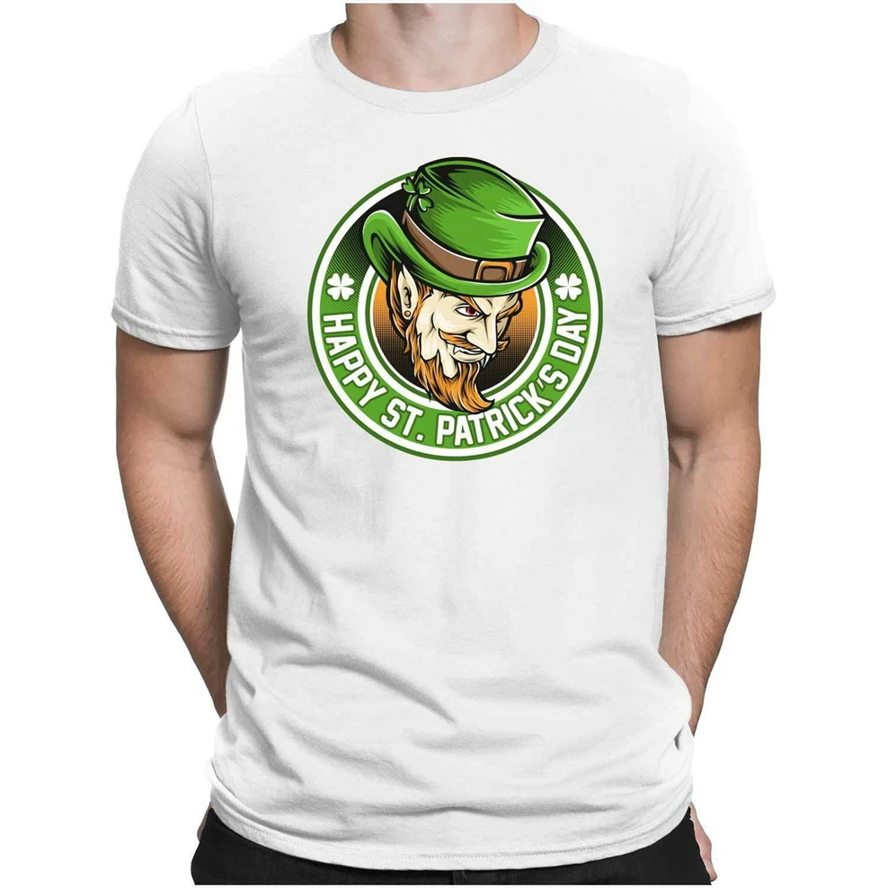 

Happy St Patricks Day Mens Fun T-Shirt-Ireland Irish Pub Festival Green Papayana Free Style Tee Shirt