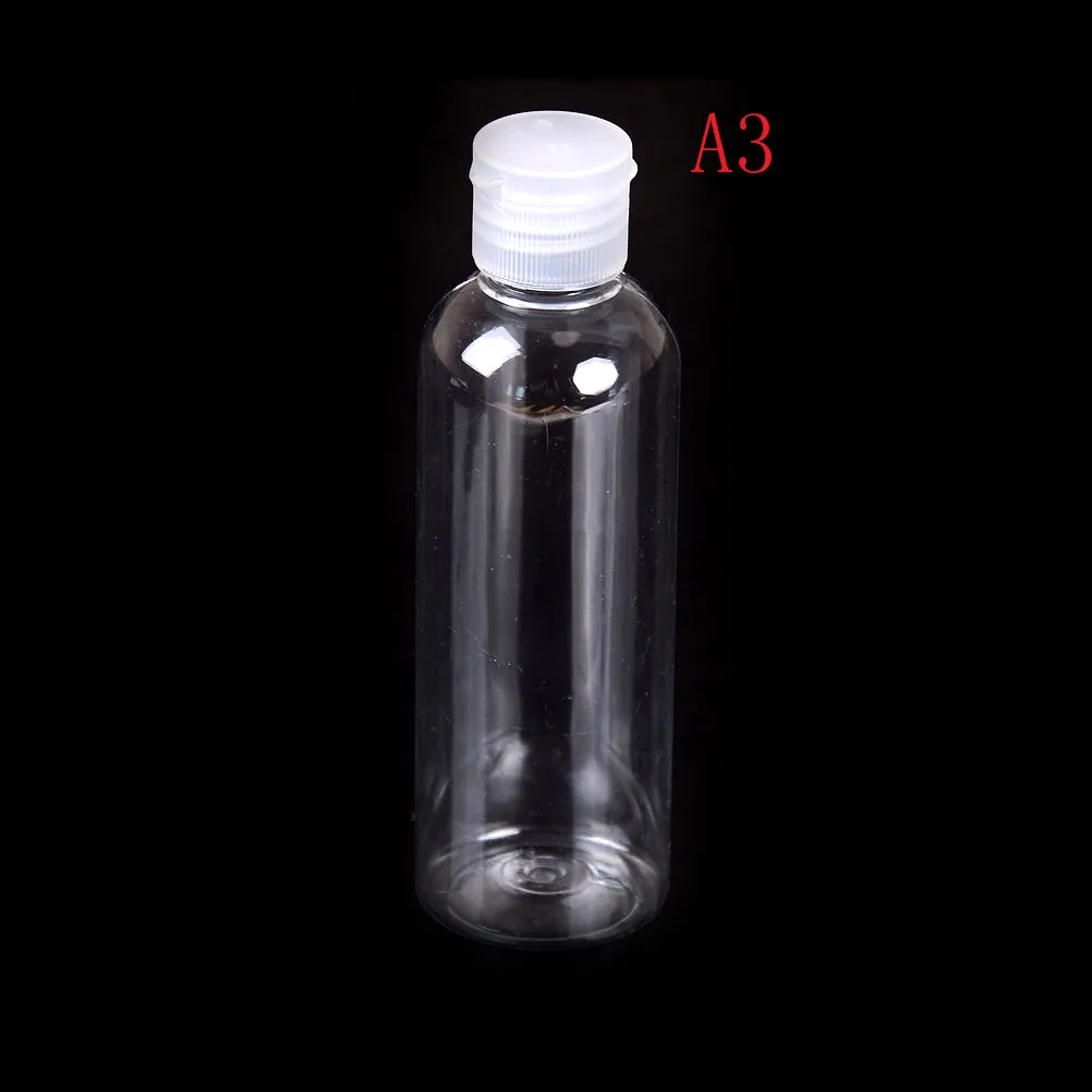 1pcs Travel Makeup Liquid Cosmetic Container Empty Refillable Bottles 50ml/ 60ml/ 100ml Plastic Clear Flip Bottles Cosmetic Jar