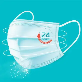 

50pcs Disposable Adult Facemask Nonwoven 3 Layer Ply Filter mouth Face Masks Soft and skin-friendly Breathable Proof Facemasks