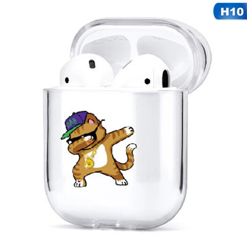 Роспись наушники чехол для AirPods чехол Чехол милый рисунок Fundas для Аксессуары для AirPods футболка с забавным мультипликационным принтом «жесткий чехол из поликарбоната