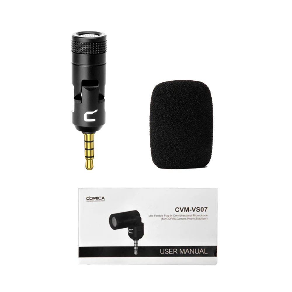 COMICA CVM-VS07 Мини Гибкий вставной микрофон 3,5 мм TRRS разъем для экшн-камеры GoPro DSLR камера смартфон стабилизатор