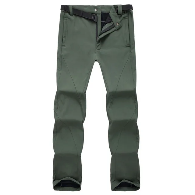 JACKSANQI женские и мужские уличные теплые походные брюки флисовые спортивные альпинистские походные горные водонепроницаемые женские брюки RA323 - Цвет: Men Army Green