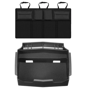 

Car Rear Seat Back Storage Bag Multi Hanging Nets Pocket Trunk Bag & Central Storage Box for Honda CRV 2012-2016
