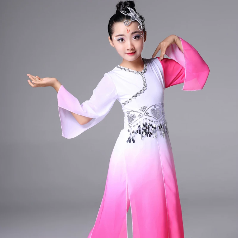 Chinese Folk Dance New Children's Classical Dance Costumes Modern Dance Dress for Girls Chinese Princess Costume