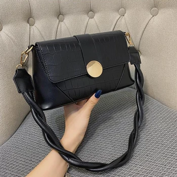 

2020 New Stone Pattern Shoulder Bag Rope Strap PU Leather Crossbody Bags for Women Designer Handbags Luxury Women Bags