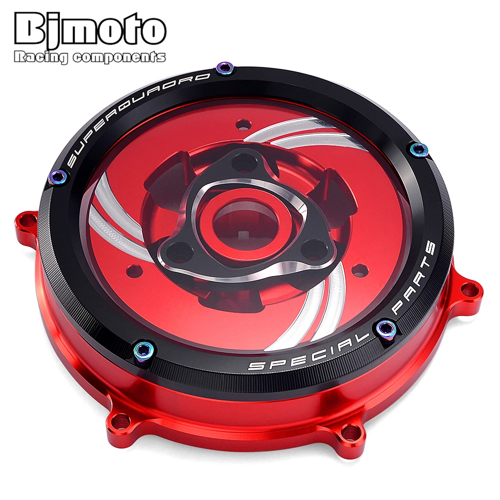 BJMOTO Motorcycle Clutch Cover Guard For Ducati 1199 Panigale S/R Superleggera Transparent Engine Protector