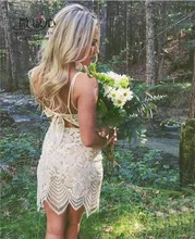  Women european fashion sexy backless bandage bow spaghetti strap lace crochet floral bodycon tunic dress short party vestidos 