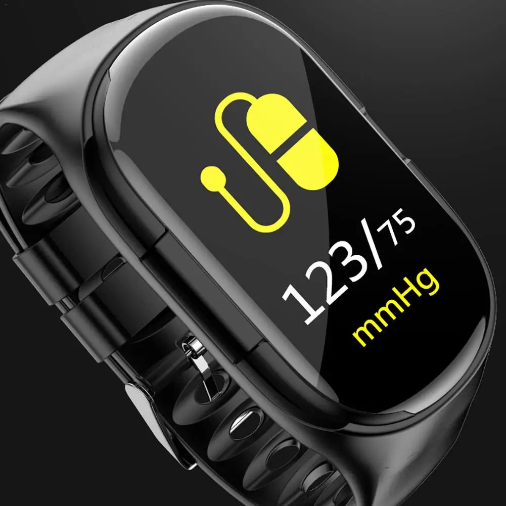 M1 беспроводные наушники-вкладыши Bluetooth 5,0 спортивный браслет на запястье Смарт-часы монитор сердечного ритма кровяного давления для Ios Android