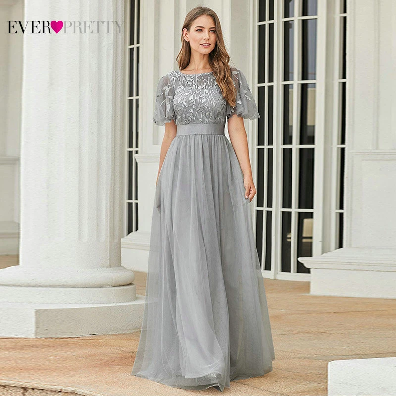 Женское вечернее платье с круглым вырезом и коротким рукавом Ever Pretty
