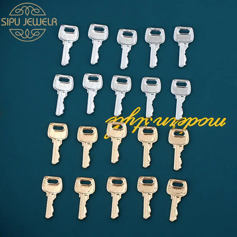 

10Pcs Punk Vintage Keys Charms Two color Metal Alloy Key Pendant Accessories for Jewelry Making Handmade DIY Bracelets Necklace
