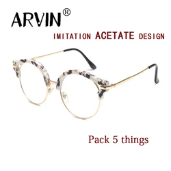 Prescription Glasses Men Woman Eyeglasses Retro Metal Imitation Acetate Material Frame Myopia Hyperopia Reading очки for Sight
