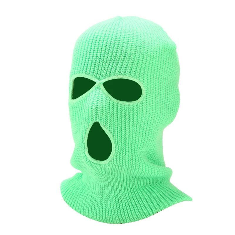 New Winter Warm Hat Three-Hole Wool Knitted Anti-Terrorist Headgear Robber Hoed Cool Gift Bandit Head Mask Outdoor Thermal Warm true religion skully hat Skullies & Beanies