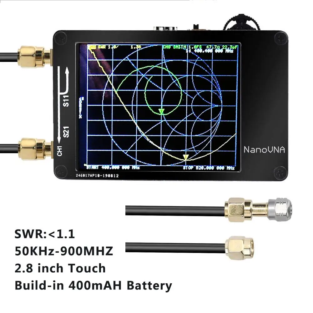 

Professional Digital Display TFT Screen Handheld Shortwave MF HF VHF UHF Antenna Analyzer 50KHz-900MHz Vector Network Analyzer