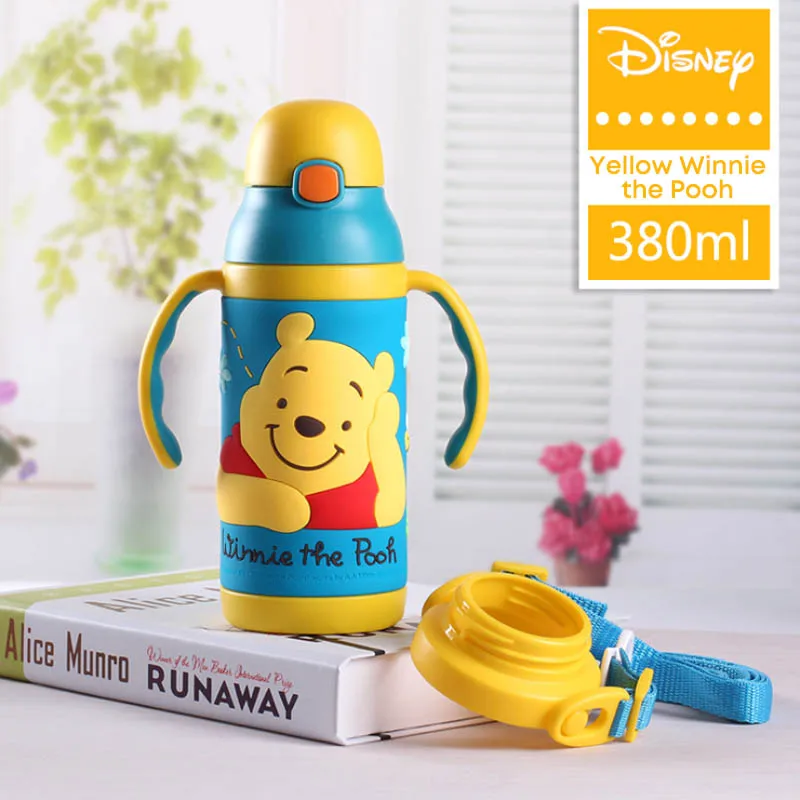 Yellow pooh Дисней мультфильм поилка чашка из нержавеющей стали изоляции детская бутылка для воды кружка - Цвет: Yellow pooh