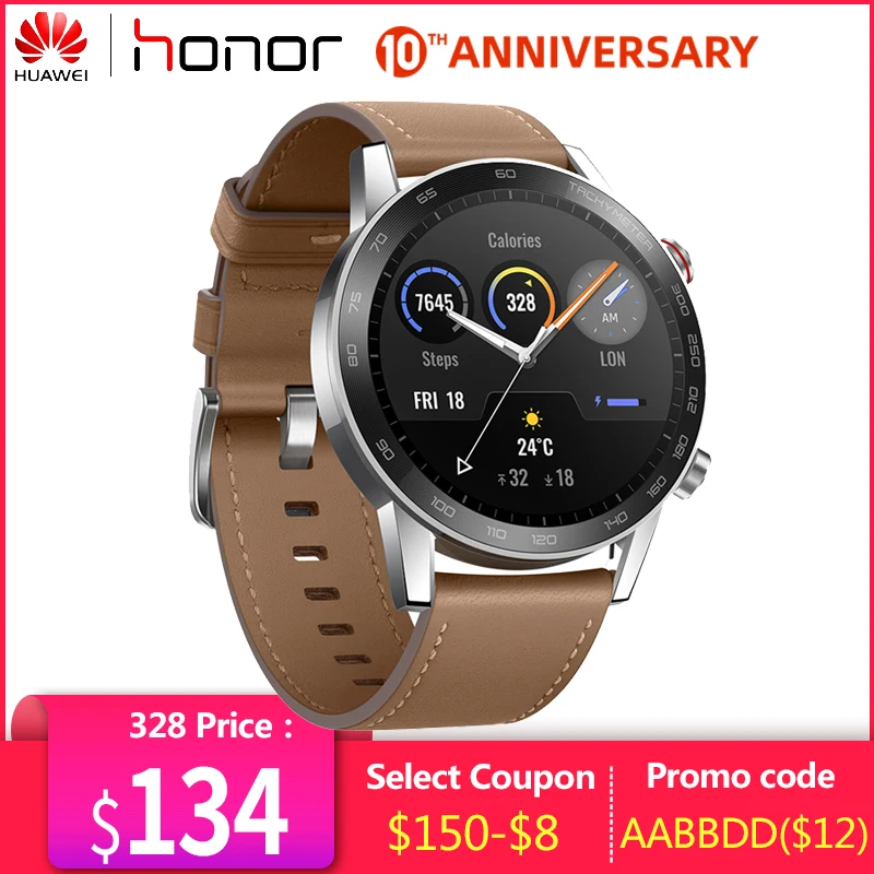 Honor Magic 2 Smartwatch 46 мм Minos 5ATM GPS часы 1 39 дюймов AMOLED 454x454p сенсорный экран Bluetooth Музыка