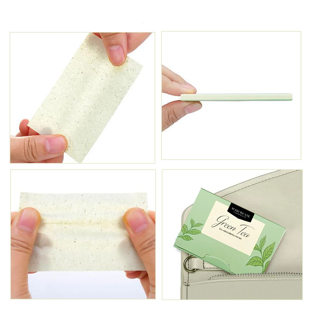 Natural Plant Oil Absorbing Face Paper 100 pcs Premium Face Oil Blotting Paper Large Size 9 4