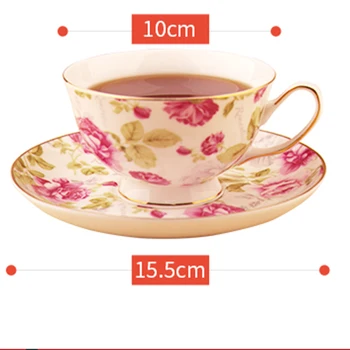 

Flower Beautiful Coffee Cup Bone China Ceramic Tea Cups Saucers Porcelain Tazas De Porcelana Bottles Drinking Products L