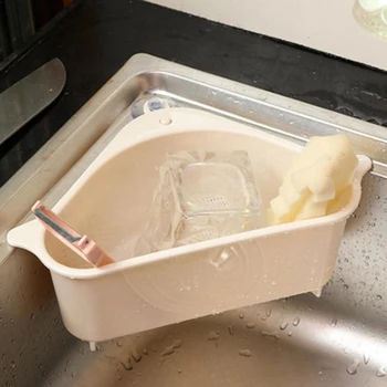

1pcs Kitchen Triangle Storage Holder Sucker Washing Bowl Sponge Drain Shelf Storage Stand Dish Cloths Holder Kitchen Organizer