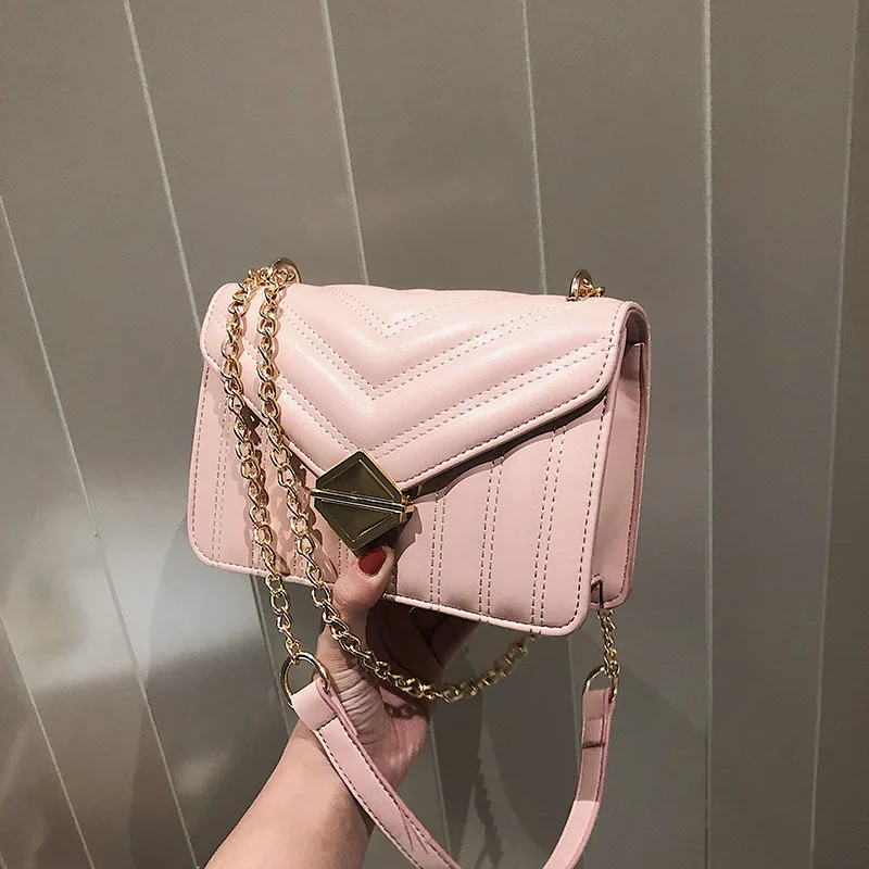 

Graceful Small Bag Women's 2019 Spring New Style Rhombus lian tiao wang Red Small Black Bag Crossbody Bag Textured Fashion