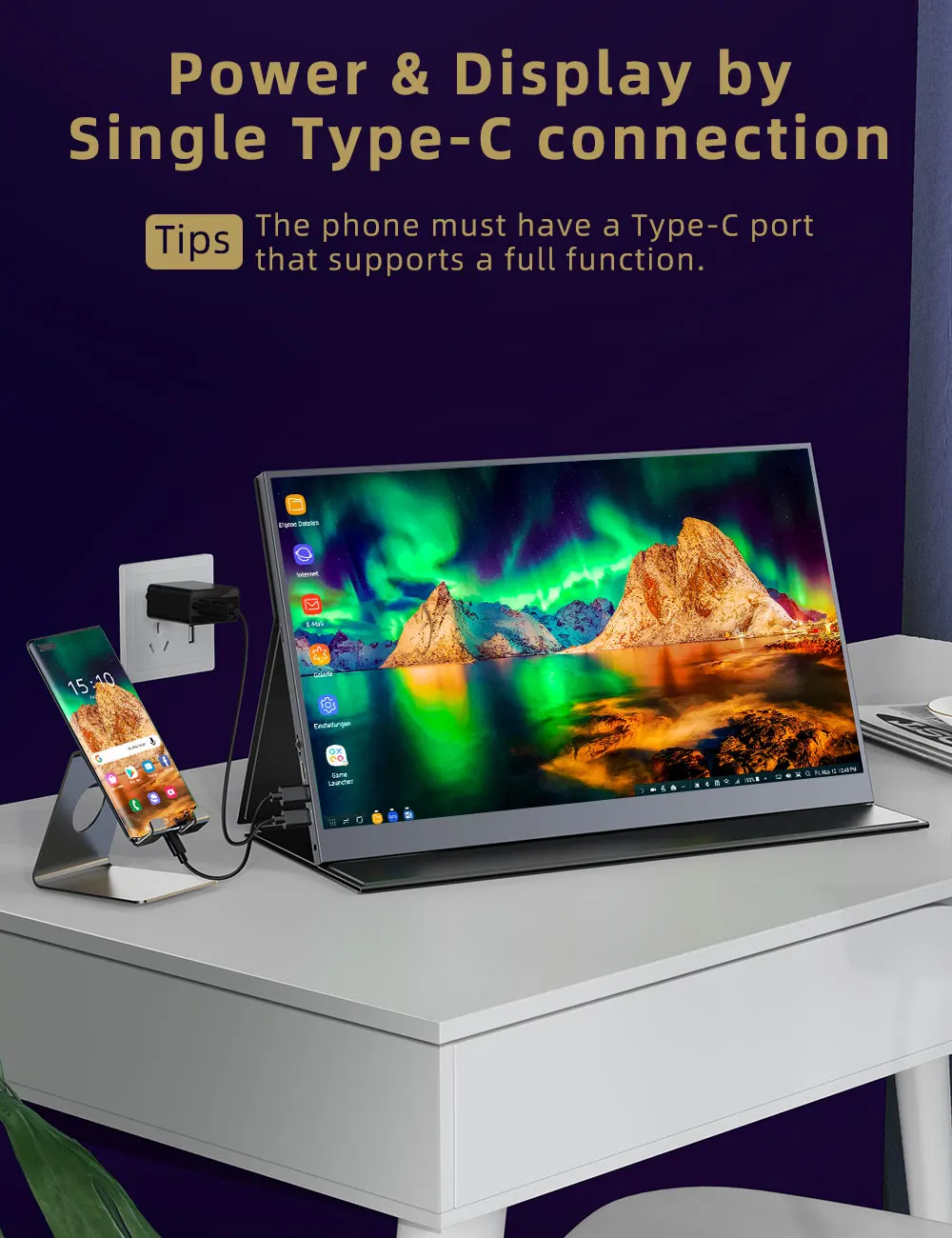 UPERFECT ޴ , Ӹ IPS HDR, ũ ɾ, USB C ̹ ÷, VESA  Ÿ C  ̴ HDMI ũ, 17.3 ġ