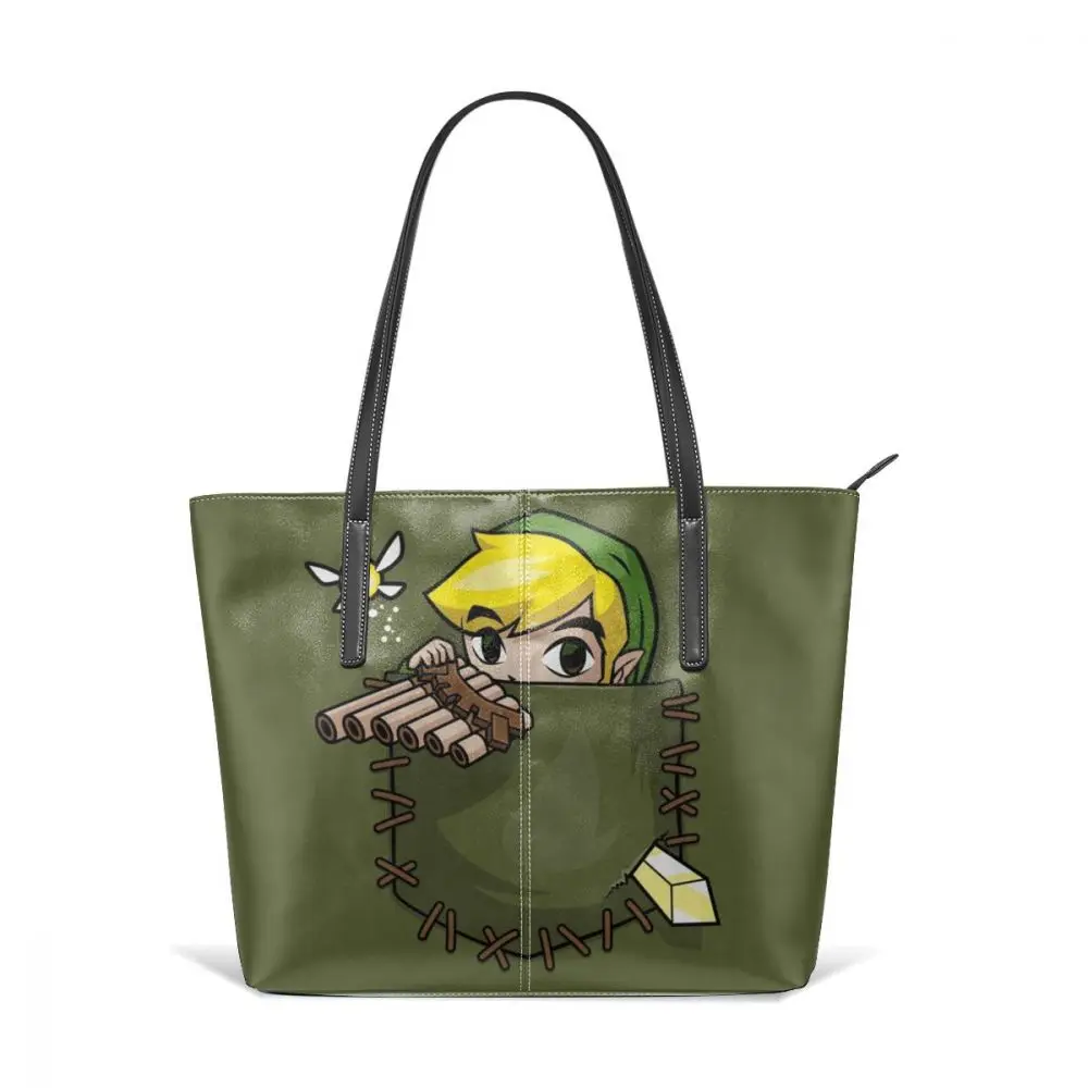 Zelda сумка песнь бурь топ-ручка сумки трендовая Подростковая кожаная сумка Школьный узор широкий женский s принт женские сумки - Цвет: Pocket Link