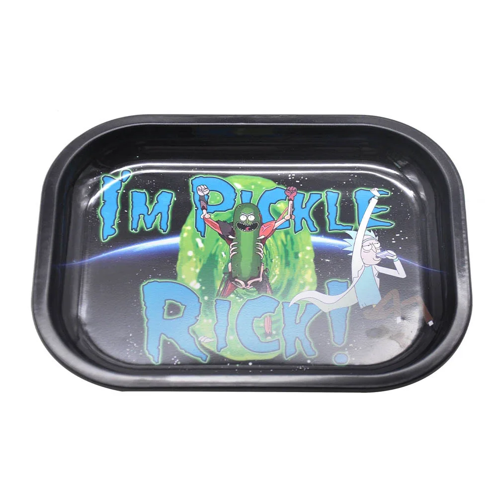 

Personality tinplate Metal Tobacco Rolling Tray 18 x 14 CM With Many Pattern Smoking Roll Rolling Tray Suit Herb Grinder Cigaret