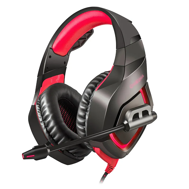 Игровая бас гарнитура наушники K1Bpro черный красный для ПК ноутбук