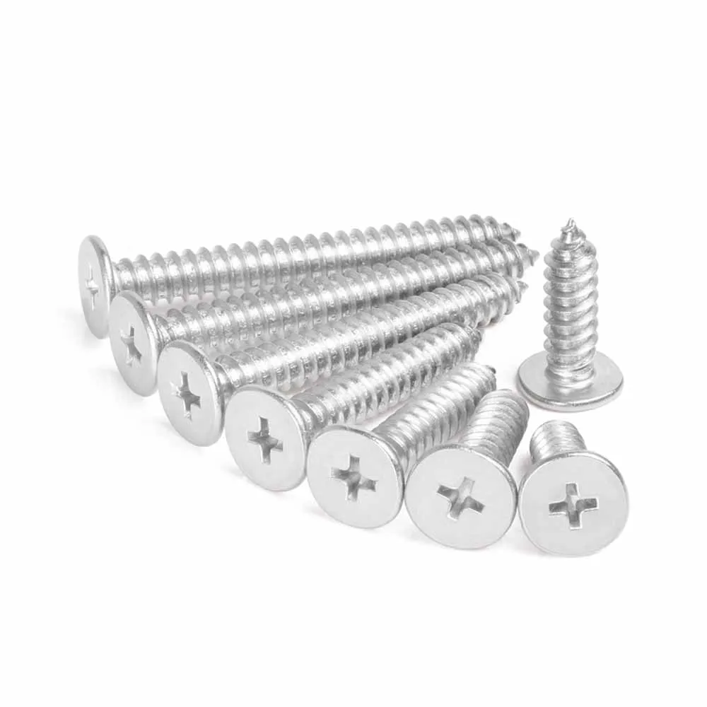 

10/50pcs CM M2.6 M3 M3.5 M4 M5 M6 A2 304 Stainless Steel Cross Phillips Super Ultra Thin Flat Wafer Head Self-tapping Wood Screw