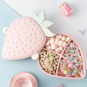 

Creative Storage Box Strawberry Apple Design Plastic Snack Candy Box Fruit Basket Wedding Decoration Organizer