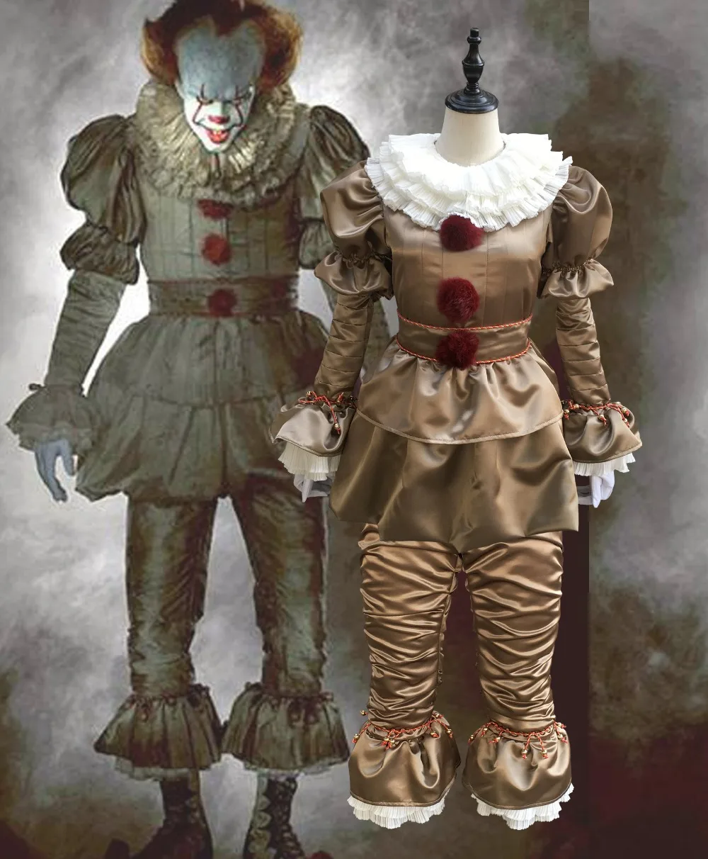 Stephen King's It Cosplay Costume Pennywise Clown Halloween Costumes for adult Custom Made Outfit Suit | Тематическая одежда и