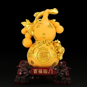 

CHINESE FENG SHUI FORTUNE GOURD STATUE DECORATION SHOP HOME OFFICE RESIN DECORATION TABLETOP ORNAMENTS GOOD LUCK GIFTS