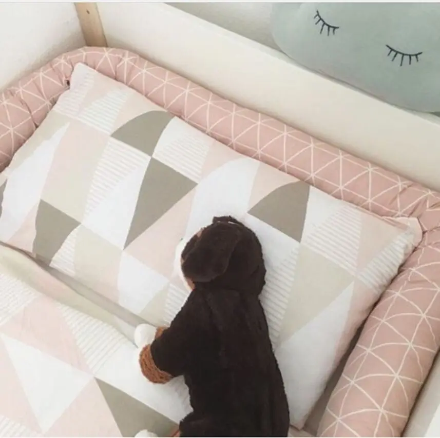 Длинная Подушка-бампер для новорожденной кровати, Подушка-бампер для детской кроватки, Комплект постельного белья для детской кроватки, декор детской кроватки