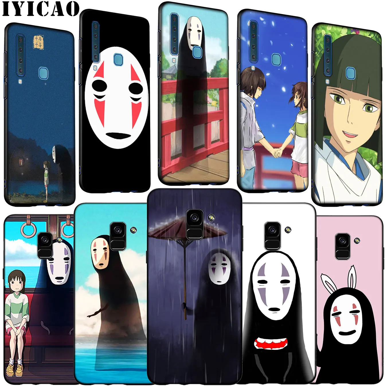 Spirited Away No Face man Soft Silicone Phone Case for Samsung Galaxy A6 A7 A8 A9 2018 A3 A5 2016 2017 Note 9 8 10 Plus |