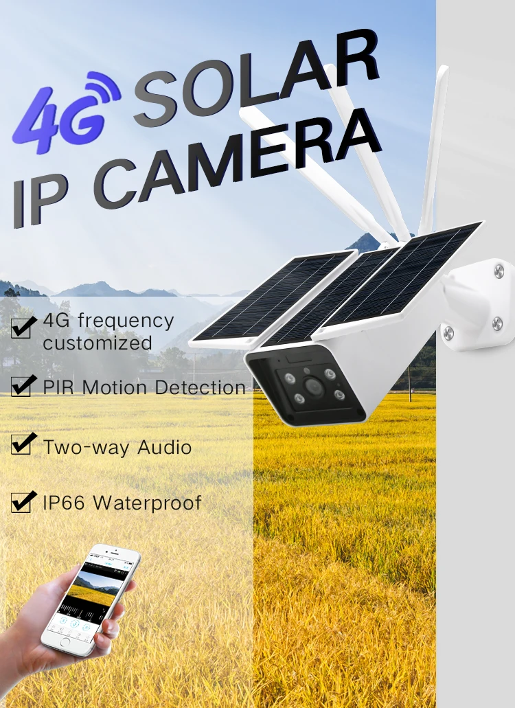 

SmartYIBA 4G Solar Power IP Surveillance Camera 12000mah PIR Night Vision CCTV Home Security Camera Cloud Storage Network Camera