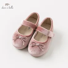 DB11606 Dave Bella/весенне-осенняя Корейская бархатная обувь для маленьких девочек; Брендовая детская обувь