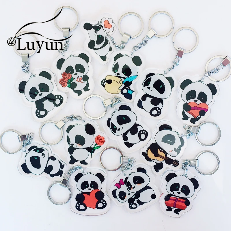 Luyun Acrylic Keychain Cute Cartoon Panda Valentine's Day Gift for lovers Can Be Wholesale | Украшения и аксессуары