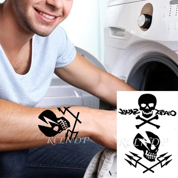 

Waterproof Temporary Tattoo Sticker Skull Pirate Trident Fake Tatto Flash Tatoo Hand Arm Foot Body Art for Men Women