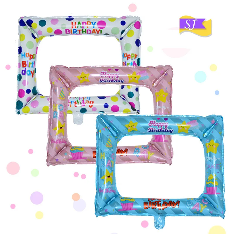

Family photo frame balloon birthday party decoration aluminum film balloon birthday photo props